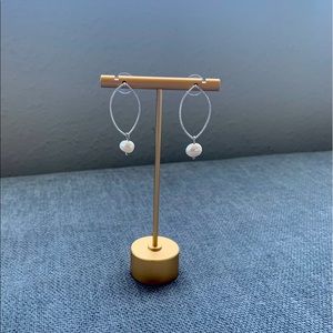 Delicate Silver Earrings with Pearls